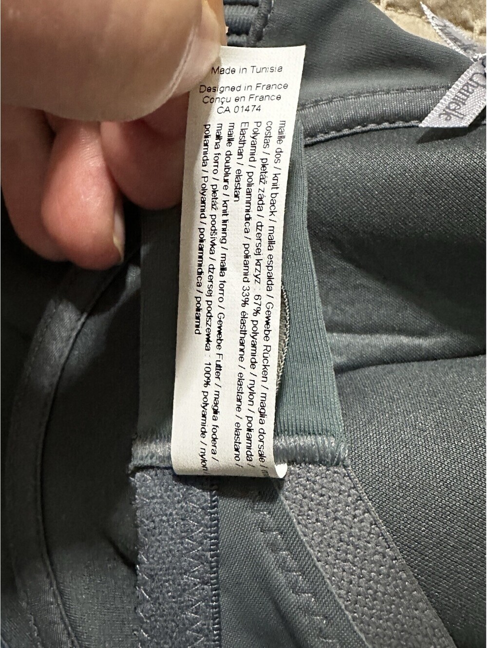 NEW with Tags Chantelle 32DD CS10065 Memory Foam T-Shirt Bra Dark Gray Nordstrom - Picture 6 of 7
